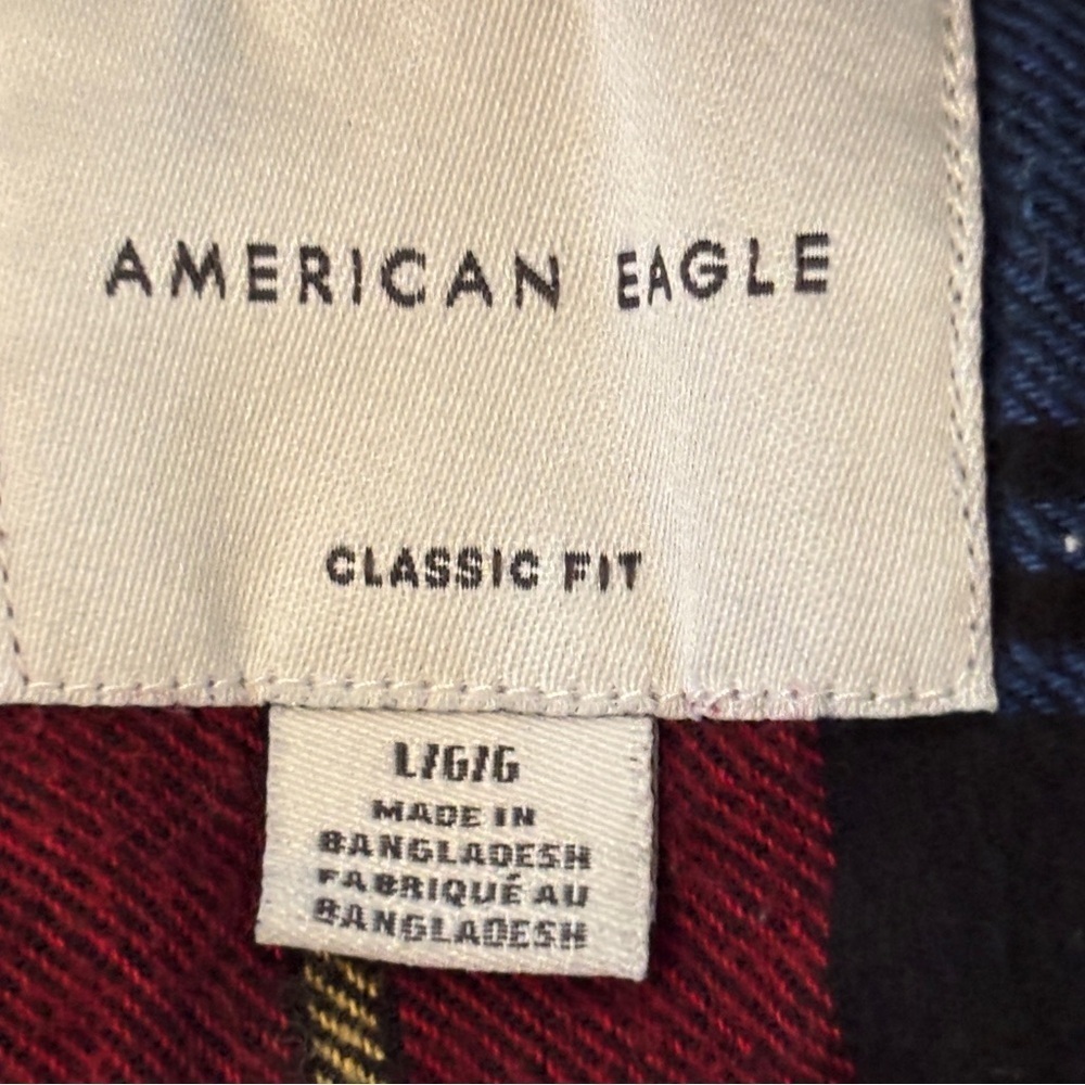 Red and Blue Plaid Flannel Shirt Sz L Grunge  SKU 23 - Picture 2 of 7
